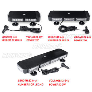 Feux de signalisation LED pour toit de voiture 13'' 17,6'' 22'' 12V 24V, balise d'avertissement d'urgence, lumière de travail clignotante, magnétique pour Jeep, camion, remorque - Product Image 6