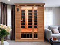 Sauna de Infrarrojos Lejanos de Madera de Hemlock para 3 Personas, Modelo SS-300M, 220-240V, Bajo EMF, Ecológica, para Uso en Interiores