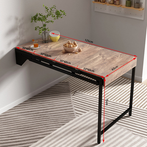 <span class=keywords><strong>Tavolo</strong></span> <span class=keywords><strong>da</strong></span> Pranzo Pieghevole Moderno in Legno <span class=keywords><strong>da</strong></span> Parete con Spazio di Archiviazione Nascosto - Design Salvaspazio per Piccoli Appartamenti e Cucine - Product Image 6