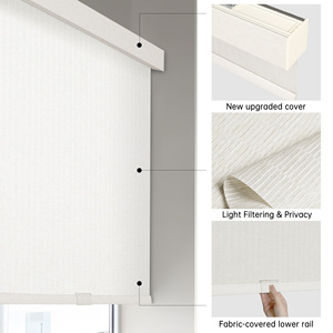 SAMADHI Custom Size Light Filtering Roller <b>Shades</b> No Drill Cordless Manual <b>Window</b> Blinds For Bedroom Living Room - Product Image 3
