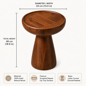 <span class=keywords><strong>Tavolino</strong></span> Moderno Rotondo in Legno Massello con Piano Rialzato 33 X 33 X 48 cm - Product Image 6