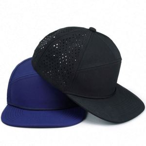 Custom 7-Panel Laser Cut Hole Mesh Golf <b>Cap</b> Rope Perforated Snapback Sports Baseball <b>Cap</b> <b>Flat</b> Brim Street Style Common Unisex - Product Image 1