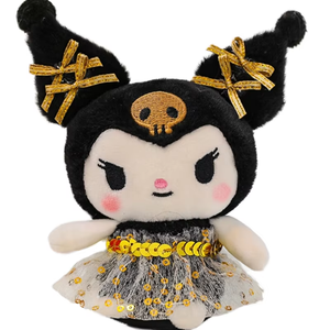 Llavero con colgante de muñeco de peluche de oro negro, accesorio de llavero de juguete suave Premium - Product Image 5