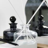 Nouveau Design 200ml Grandes Bouteilles Diffuseur En Gros Transparent Bleu Maison Diffuseur Bouteille En Verre Vide Reed Diffuseur Bouteille De Luxe