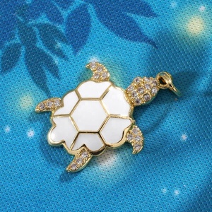 Bijoux Personnalisés en Promotion : Charmes Tortue en Acier Inoxydable Plaqué Or, Émail Coloré, Breloques DIY, Vente en Gros - Product Image 5