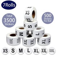 Étiquette de vêtement personnalisée imprimée, ronde, codée, autocollante, pour taille de vêtement, t-shirt, jupe, pull, pantalon, étiquette amovible pour la vente au détail