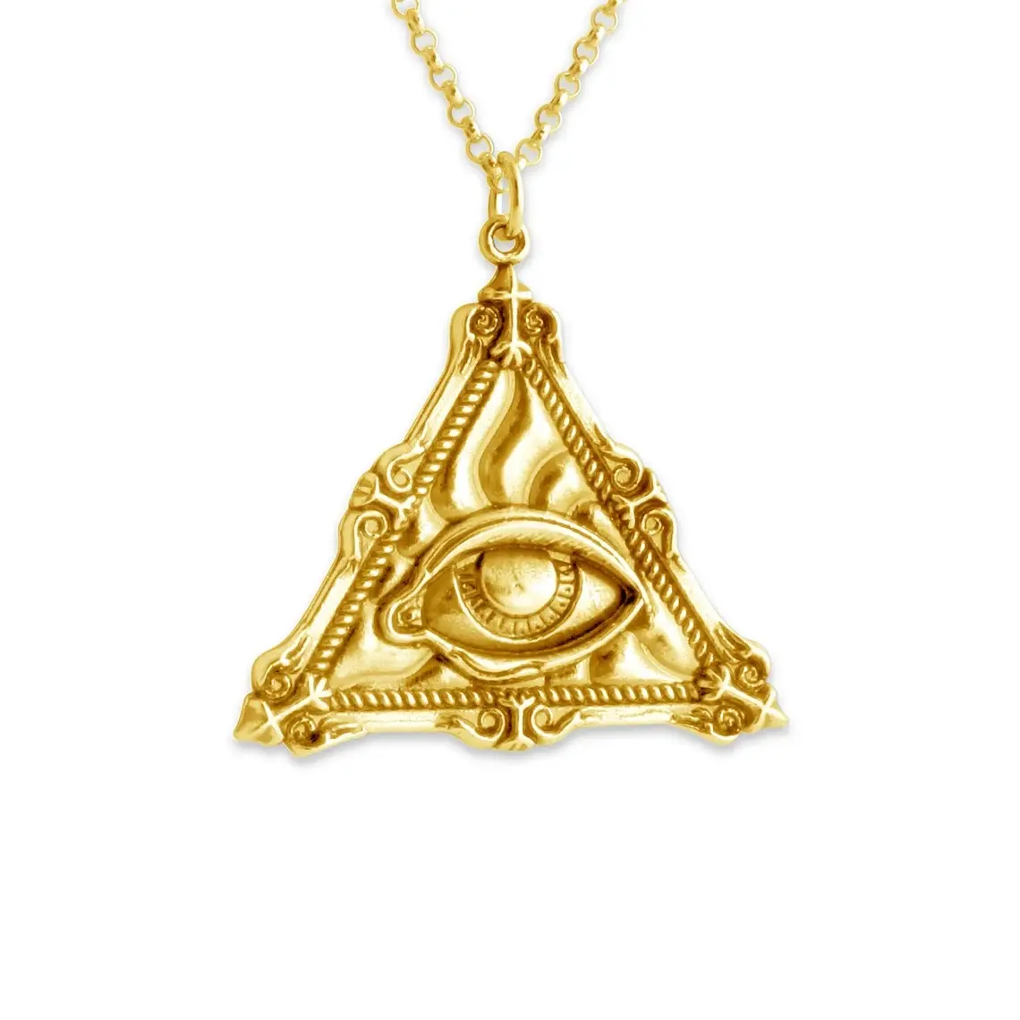 Colgante de ojo de Iluminati de diseño Vintage, collar de Cruz egipcia Ankh, Ojo de Horus, triángulo, ojos malvados, regalo de joyería