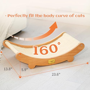Tempat tidur kucing klasik mewah Set mainan gaya Modern papan garuk bambu untuk Natal bahan kertas Halloween - Product Image 3