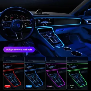 Tira de Luz LED Fría para Auto de 5m y 3m, Lámpara de Ambiente LED de 10 Colores, Línea de Luz Fría Interior para Auto con Adaptador para Encendedor de Cigarrillos - Product Image 6