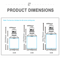 En stock, flacon pompe PET 400 ml, couleur personnalisée, sérigraphie, lotion, shampoing, gel douche, soins personnels pour marque de beauté, étiquette privée