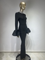 Femme marque moulante robe de pansement femmes dame élégante formelle hiver à manches longues noir Chic robe de soirée pour les femmes 2024