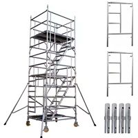 Andamio de Acero Galvanizado con Altura Ajustable, Tipo Puerta, con Soporte Lateral Extensible para Construcción Industrial