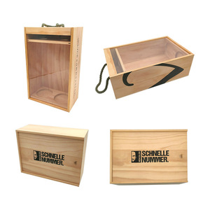 Caja de Vino Rectangular de Madera Maciza de Paulownia, Personalizable con Diseños, Hecha a Mano para Almacenamiento de Bebidas - Product Image 3
