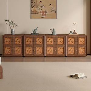 Mueble de TV Modular Estético Song, Mueble de Salón de Madera Maciza de Nogal Negro con Almacenamiento - Product Image 3