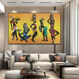 Abstrakte afrikanische Frau Artwork Leinwand Malerei Poster und druckt Wand kunst für Home Decoration