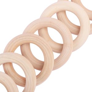 100 pièces anneaux en bois de hêtre pour l'artisanat anneaux en bois naturel pour <span class=keywords><strong>macramé</strong></span> capteur de rêves bricolage anneau en bois lisse inachevé - Product Image 3