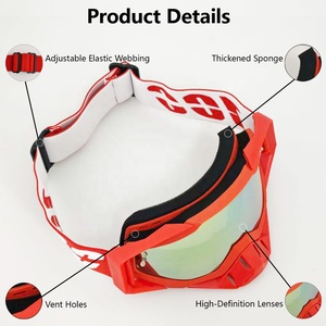 Lunettes de motocross miniatures personnalisées, <span class=keywords><strong>MX</strong></span>, BMX, <span class=keywords><strong>Dirt</strong></span> Bike, route, VTT, cyclisme, monture en PC transparente, verres en plastique légers, verres remplaçables - Product Image 3