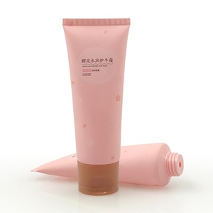 Tube en plastique rose vide de 100g personnalisé en gros avec bouchon à clapet pour sérigraphie, emballage cosmétique pour crème pour les mains - Product Image 3
