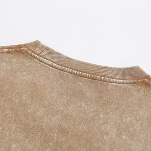 Áo thun nam oversize chất liệu cotton 100%, kiểu dáng vintage acid wash, cổ áo được xử lý, tay áo trễ vai, chất dày, phong cách streetwear. - Product Image 6