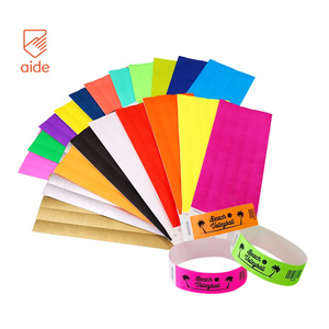 Custom Tyvek Wristband Waterproof Solid Color Tyvek Paper Wristband Bracelet Party Disposable Tyvek Wristbands for Events