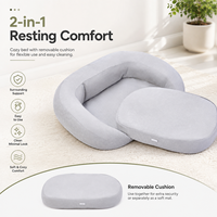 En gros, Tapis de couchage orthopédique pour animaux de compagnie (chiens et chats) avec soutien cervical, ouverture large, rembourrage POE, résistant aux morsures et lavable, personnalisable OEM