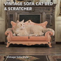 Lit pour chat de luxe 2-en-1 en carton ondulé écologique remplaçable, résistant à la charge, pour toutes les races de chats d'intérieur