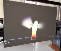 Film d'écran de projection holographique 3D en tissu PET pour exposition intérieure et affichage publicitaire, film de verre pour projecteur arrière