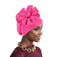 Nouveau Bandeau Fleurie à Collage Latéral Space Layer pour Afrique de l'Ouest, Nigéria, Base de Foulard et Bonnet