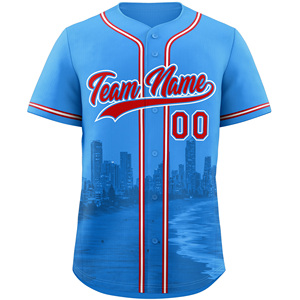 Maglie da Baseball Unisex Personalizzate City Connect Azzurro Chiaro con Nome e Numero Stampati, Taglie Grandi, 100% Poliestere, Personalizzabili all'Ingrosso - Product Image 2