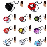 Porte-clés miroir double face portable avec logo personnalisé du fabricant pour breloque de sac, cadeau pour fans, souvenir, vente en gros