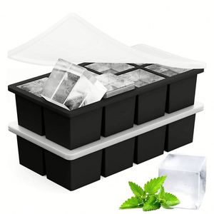 Moules à glaçons de qualité alimentaire sans BPA, bac à glaçons empilable, grands bacs à glaçons en silicone pour whisky avec couvercle - Product Image 4