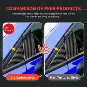 Garniture de pilier A/B de fenêtre de voiture en fibre de carbone <span class=keywords><strong>ES</strong></span> (lot de 6) Accessoires de décoration pour <span class=keywords><strong>Fiat</strong></span> <span class=keywords><strong>500</strong></span> Abarth 2012-2023 Pré Restyling - Product Image 4