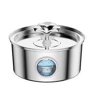 OEM 2.6L自动不锈钢宠物饮水机猫喂食器饮水碗USB供电静音猫饮水机 - Product Image 2