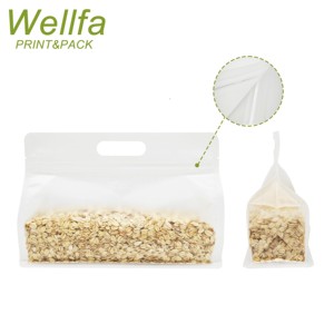 Trong Suốt 1kg túi Gạo tám mặt niêm phong dây kéo GiấY ĐứNg lên cửa sổ nhựa rõ ràng tám Mặt Ngũ cốc rộng đáy phẳng - Product Image 1
