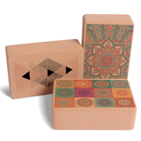Bloque de Yoga de corcho sostenible con estampado olored, proporciona un mejor apoyo, equilibrio y ladrillos de yoga antideslizantes