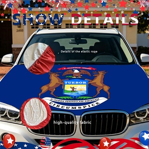 Envío Rápido, Bandera para Capó de Coche Sublimada de los Estados Unidos, Michigan, Bandera Elástica de Poliéster para Coche, para Días de Partidos de Béisbol, Bandera para Eventos Deportivos - Product Image 4