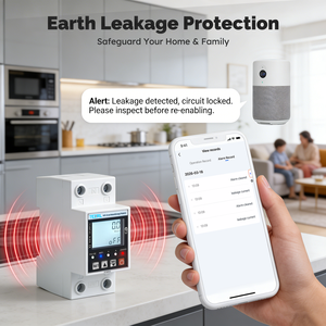 Disyuntor Inteligente con Protección de Sobrevoltaje, Medidor de Energía, Control Remoto, 220V, Carril Din, Pantalla Dual, 63A, TUYA, WiFi - Product Image 4