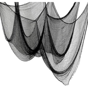 Tela Espeluznante Negra y Blanca para Halloween, 30 x 72 Pulgadas, Gasa Terrorífica, Decoración Perfecta para el Hogar y Fiestas - Product Image 1