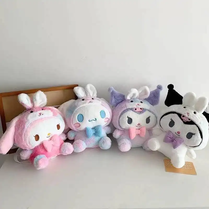 กระเป๋าเป้สะพายหลังลายการ์ตูน My Bag Melody Kuromi Cinnamoroll Kitty Pikachu Plush กระเป๋าเป้สะพายหลังตุ๊กตาของเล่น Sanrio