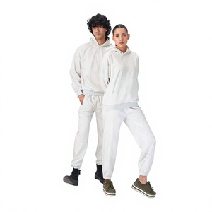 Ensemble populaire unisexe sweat à capuche et jogging en tissu doux, survêtement décontracté, tenue de détente confortable, mode urbaine, personnalisation de marque - Product Image 1