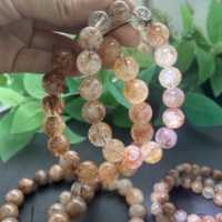 Pulsera de Cuarzo Rutilado de Tamaños Variados, Cuentas de Cristal Natural, Pulsera de Cuarzo Rutilado Dorado para Propósitos Espirituales