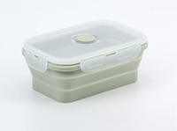 Boîte à lunch japonaise pliable en silicone écologique avec compartiments chauffables, couvercle en PP, grande capacité, stockage alimentaire durable