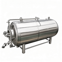 Cuve à bière horizontale Brite de 2500 L, conception empilable, équipement de brasserie en acier inoxydable 304