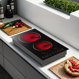 Cuisinière infrarouge double foyer encastrable 1800W+1800W avec contrôle par capteur, compatible gaz - Product Image 2