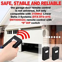 Télécommande de porte de garage avec clip de fixation pour pare-soleil, 310 MHz, 8 commutateurs DIP, transmetteur d'ouverture de portail compatible avec les modèles DTA DTD DTC DNT00002A