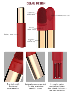 Système de nettoyage sonique de luxe rouge et or, rechargeable par USB, offre des résultats de nettoyage en profondeur de qualité professionnelle - Product Image 3