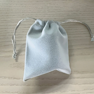Großhandel Schmuck-Samtbeutel mit Kordelzug für Geschenke Einfacher Grauer Kordelzugbeutel Staubschutzbeutel Schmuck-Aufbewahrungsbeutel - Product Image 2