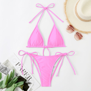 <span class=keywords><strong>Maillot</strong></span> <span class=keywords><strong>de</strong></span> <span class=keywords><strong>bain</strong></span> d'usine Source femmes Sexy col en V profond couleur bonbon Surf <span class=keywords><strong>rouge</strong></span> licou Bikini Triangle maillots <span class=keywords><strong>de</strong></span> <span class=keywords><strong>bain</strong></span> fendu <span class=keywords><strong>maillot</strong></span> <span class=keywords><strong>de</strong></span> <span class=keywords><strong>bain</strong></span> soutien-<span class=keywords><strong>gorge</strong></span> - Product Image 3