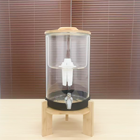Filtre à eau par gravité en verre de 8 L, purificateur de comptoir, élimine le chlore, les métaux et les sédiments, conserve les minéraux naturels, améliore le goût