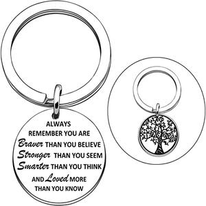 Regalos inspiradores <span class=keywords><strong>Siempre</strong></span> recuerda que eres más valiente, más inteligente de lo que piensas Llavero para hijo Amigos Llavero de niño - Product Image 2